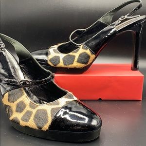 Vintage Via Spiga Patent Leather Mary Janes Animal